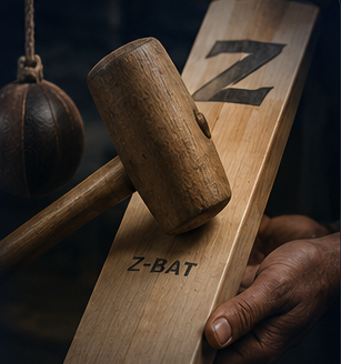 A mallet and hanging ball used to knock in a Z-Bat