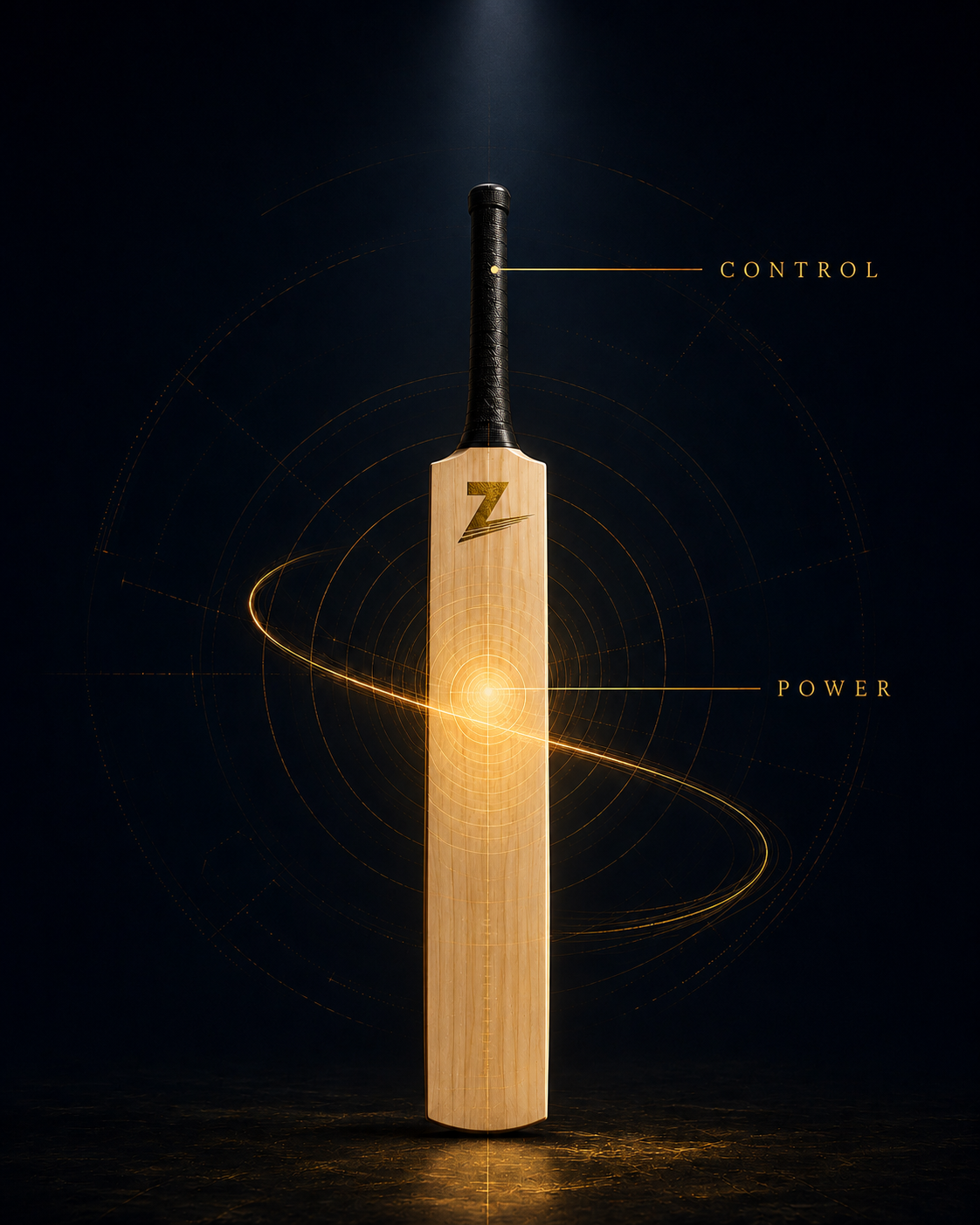 Power versus control scatter plot with one gold point highlighted as the player's closest bat match
